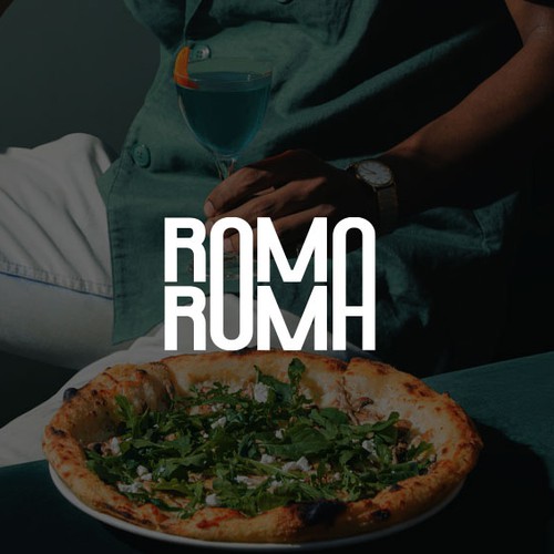 Italian cuisine logo with the title 'Roma Roma'