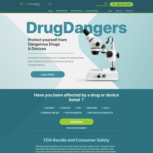 Lawyer website with the title 'Drugs and Pharmacy related Website'