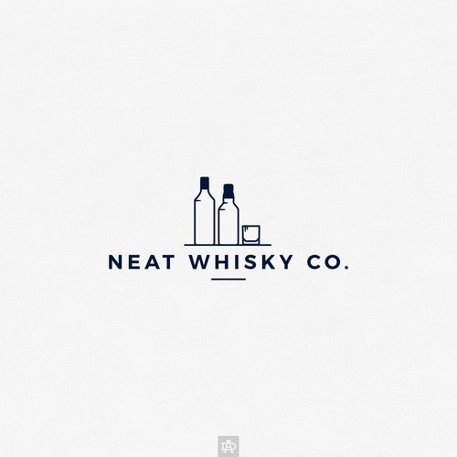 Glass bottle design with the title 'Logo for modern whisky service'