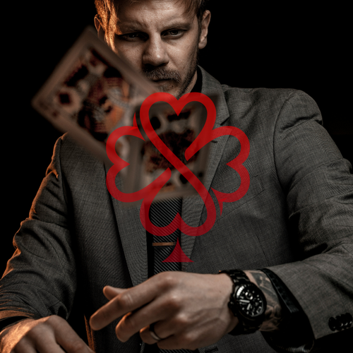 Poker chip logo with the title 'Premium Poker Brand Logo'