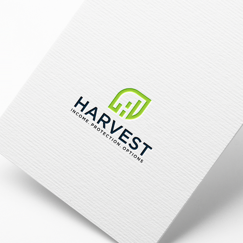 Diagram logo with the title 'H letter , leaf and diagram value of financial logo concept'