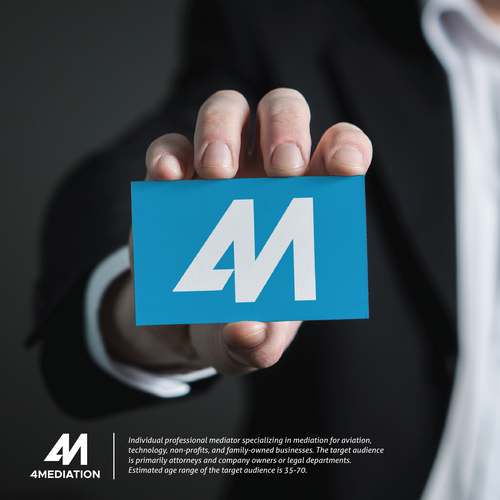 Positive design with the title 'Earth-shattering design for mediation service provider.'