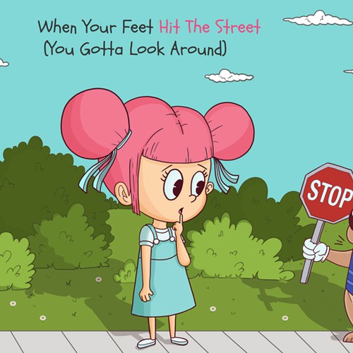 Book illustration artwork with the title 'Illustration & Character design for kids book'