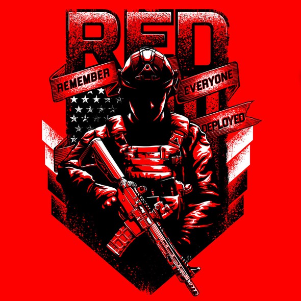 Red t-shirt with the title 'R.E.D'