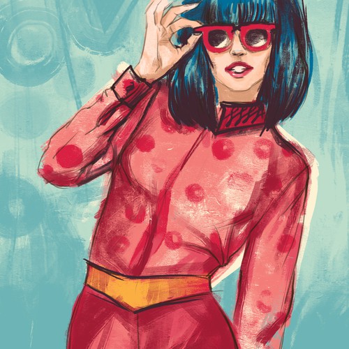 Fashion illustration with the title 'Hey there'