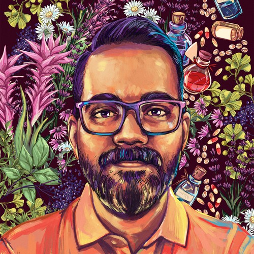 Portrait artwork with the title 'Doctors Profile'