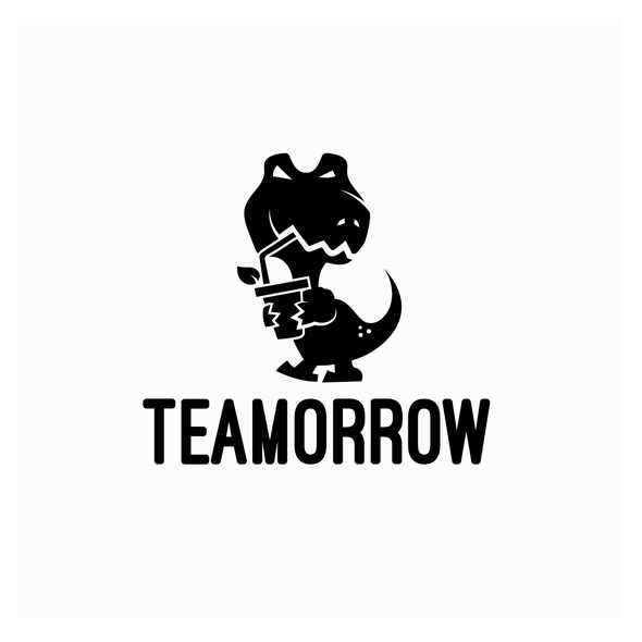 T-rex logo with the title ' tea beverages'