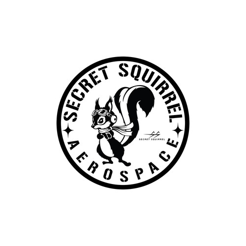 Squirrel logo with the title 'Logo design concept for secret squirrel aerospace'