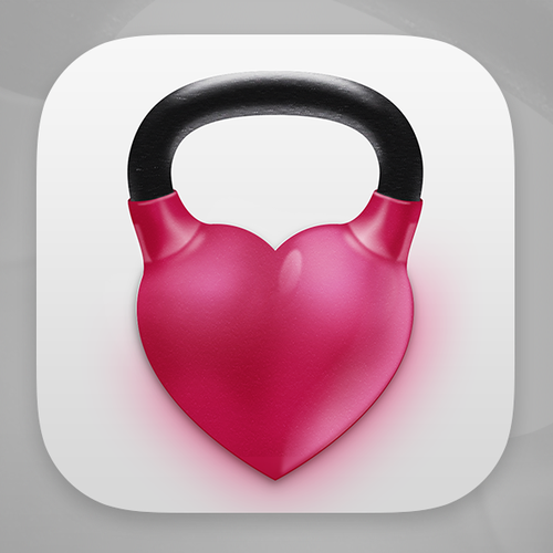 Kettlebell design with the title 'Fitness app needs a creative icon!!!'