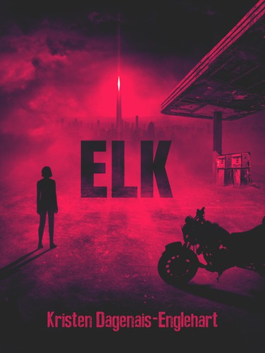 Science-fiction book cover with the title 'ELK -book cover-'