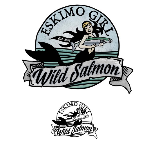 Mermaid design with the title 'The eskimo mermaid'