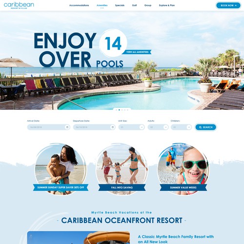 HTML5 design with the title 'Carribean Resort Layout '