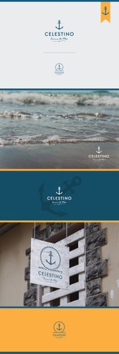 Nautical design with the title 'Restaurante náutico playero'