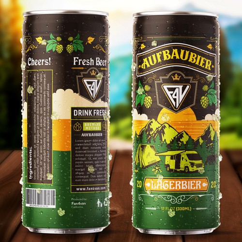 Product label with the title 'Aufbaubier Packaging'