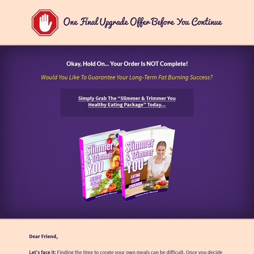 Sales page design with the title 'Sales Page For Weight Loss E-book.'