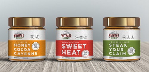 Vegan design with the title 'Labels for unique Spice Blend company'