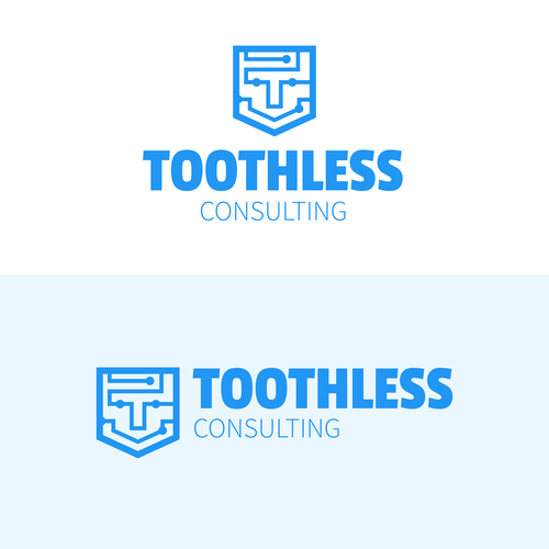 Circuit board design with the title 'Logo design for Toothless Consulting'