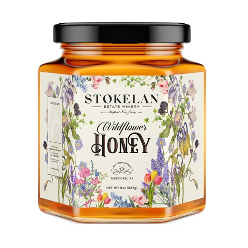 Organic label with the title 'Label for our Honey Jar! (Illustration and typography)'