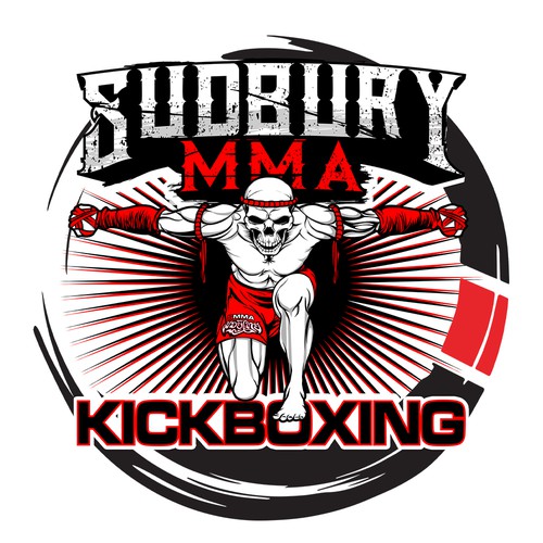 Skeleton logo with the title 'Sudbury MMA - Kickboxing'