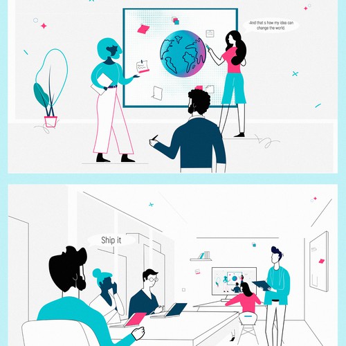 Conceptual artwork with the title ' 2D Motion Graphics Concept Art'