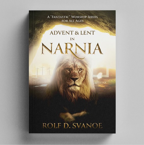 Aesthetic book cover with the title 'Advent & Lent in Narnia Book Cover Design Concept'
