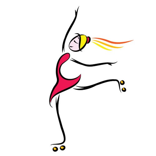 Teenager logo with the title ' Roller Skating logo'