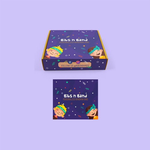 Cute packaging with the title 'Bibs n Band Package'