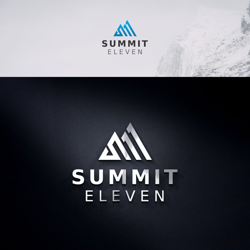 Transportation logo with the title 'Summit Eleven, modern logo for a modern transportation company.'