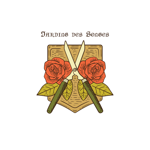 Gardening logo with the title 'Jardins des Songes'