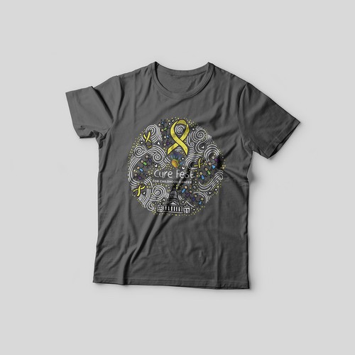 Creative t-shirt with the title 'Creative t-shirt design for childhood cancer awareness walk'