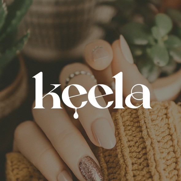 Nail salon ideas logo with the title 'Droplet typography'