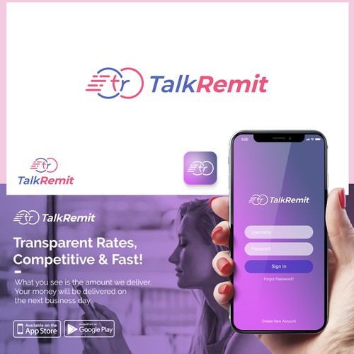 App logo with the title 'Logo Concept for Talk Remit'