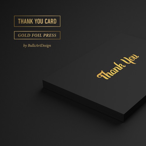 Gold foil design with the title '"Thank You" -  Greeting Card Design'