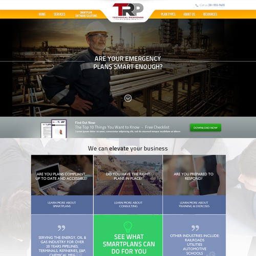Mining website with the title ' Create an enhanced website design and layout for TRP in the SaaS industry'