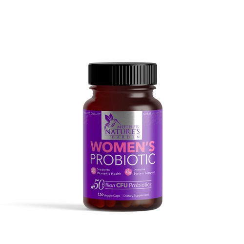 Capsule design with the title 'Women Probiotic dietary supplement'