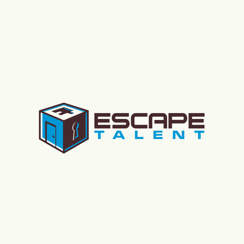 Door logo with the title 'escape room'