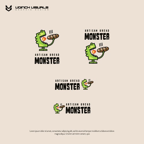 Bread logo with the title 'Logo concept for Artisan Bread Monster'
