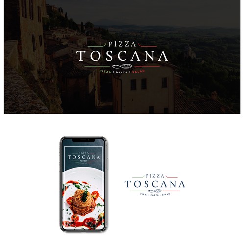 Italian design with the title 'Logo design for Pizza Toscana'