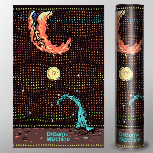 Water packaging with the title 'Colorful Shipping Tube Design for E-Commerce Art Shop'