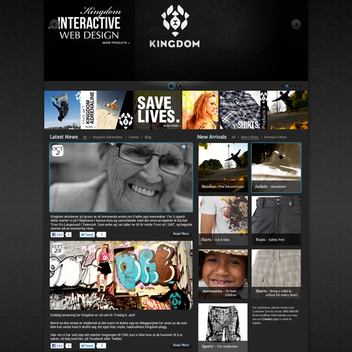 Blog website with the title 'Kingdom Apparel'