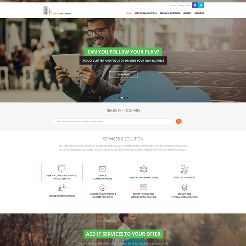 Orange website with the title 'Hosting'