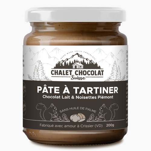 Jar label with the title 'hazelnut spread'