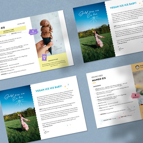 Small business design with the title 'Ice Recipe Booklet'