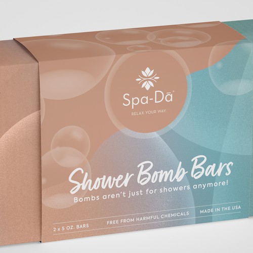 Soap packaging with the title 'Packaging design for shower product'