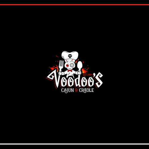 Voodoo logo with the title 'Voodoo's Cajun & Creole - Winning Project'