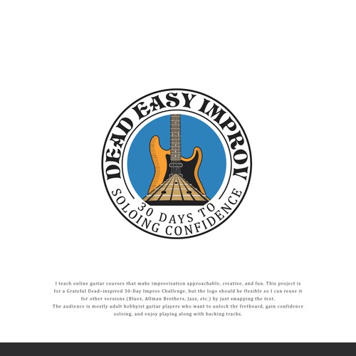 Guitar logo with the title 'A logo for Guitar Improv Challenge Series'