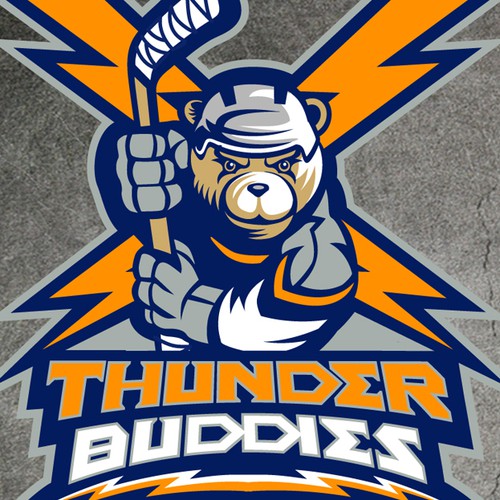 Hockey design with the title 'Thunder Buddies Hockey Team needs a new logo'