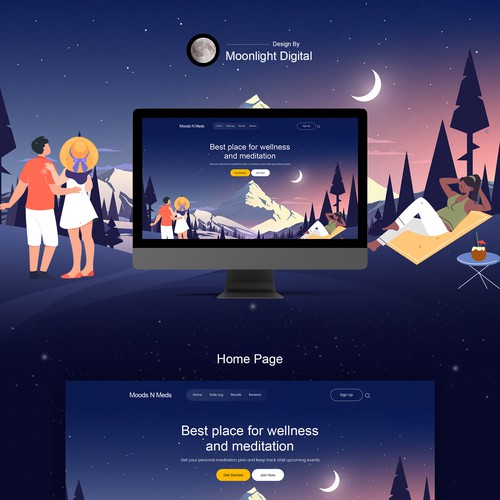 Relaxing design with the title 'Moods N Meds'