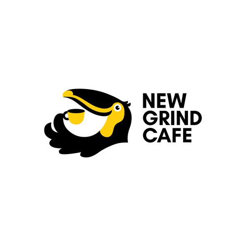 Toucan logo with the title 'Logo for "New Grind Cafe"'
