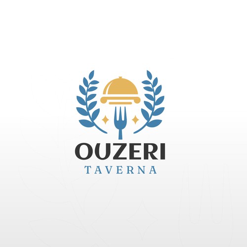 Tavern logo with the title 'Ouzeri Taverna Logo'